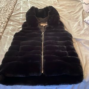 Michael Kors Faux Fur Hooded Vest